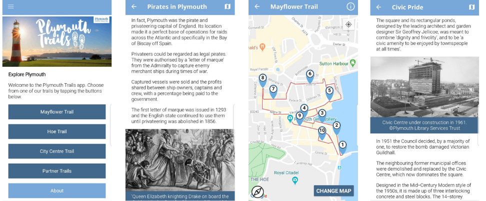 Plymouth Trails App screenshots